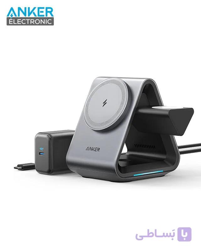 شارژر بی سیم 3 در 1 انکر Anker 737 MagGo Charger 3 in 1 B2599 — تصویر 1