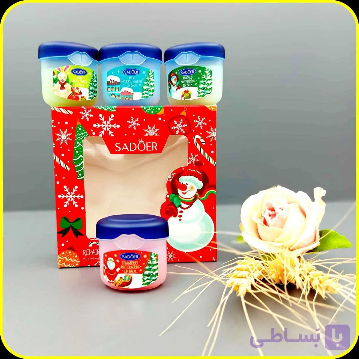 ست بالم لب ترمیم‌کننده سادور مدل کریسمس | SADOER Christmas Repair Nourishing Lip Balm Set — تصویر 1