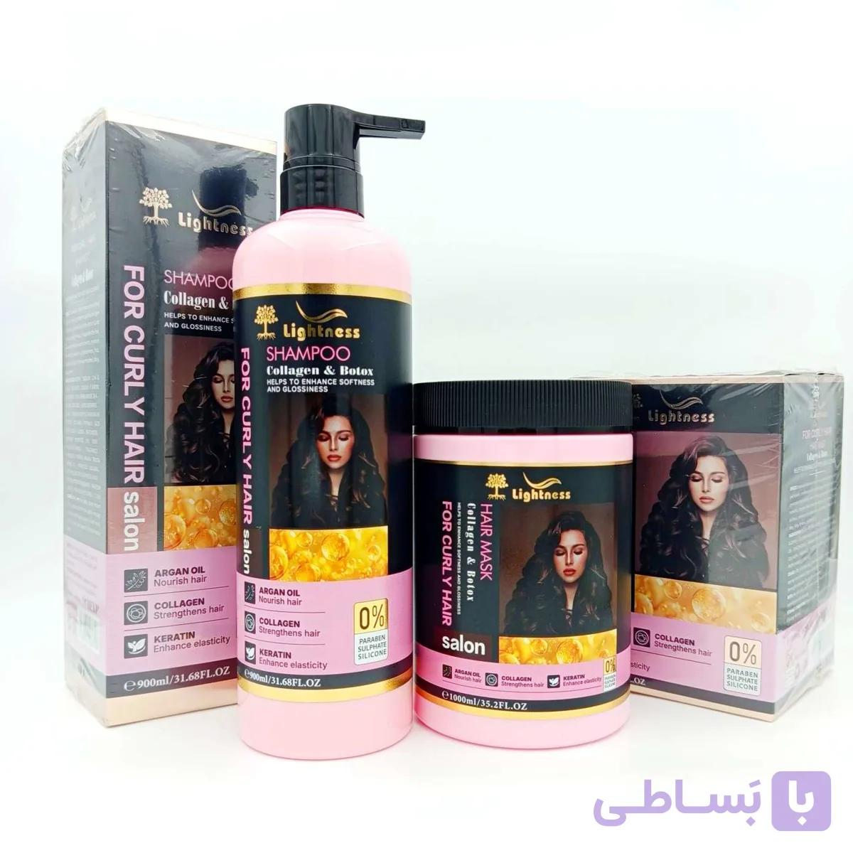 شامپو و ماسک مو Lightness برای موهای فر – Collagen & Keratin — تصویر 1