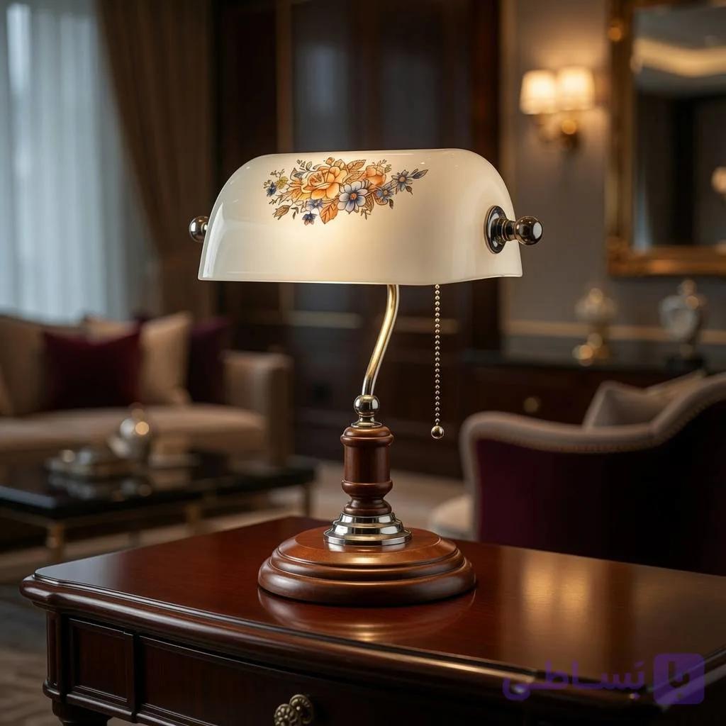 چراغ مطالعه کلاسیک بنکر با چوب راش مدل RETRO — تصویر 1
