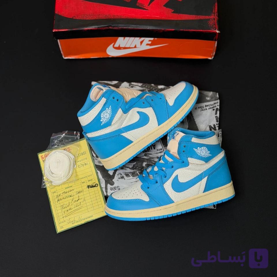 کفش نایک ایر جردن وان ساقدار یو ان سی ریمجیند آبی Nike Air Jordan 1 High UNC Reimagined Blue — تصویر 1