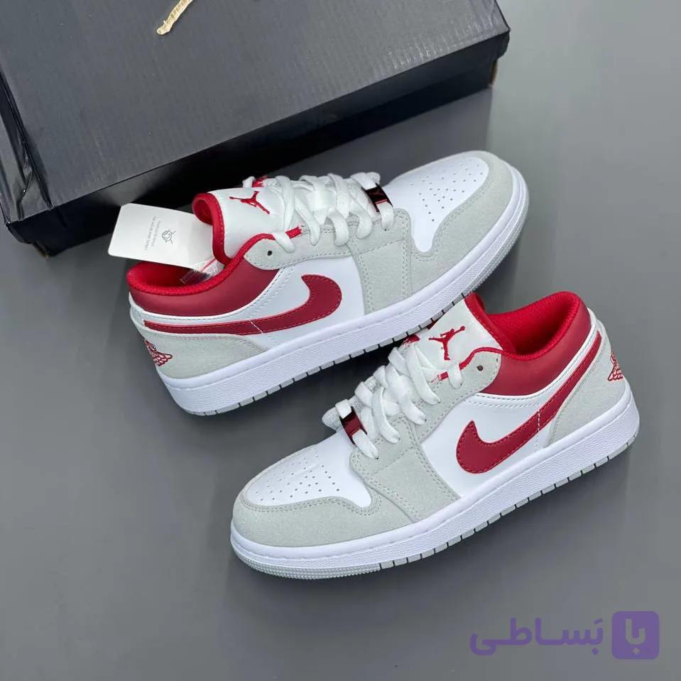 کفش نایک ایر جردن وان اس ای خاکستری قرمز Nike Air Jordan 1 SE GREY Red — تصویر 1