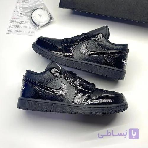 کفش نایک ایر جردن وان لو پتنت الفنت بلک Nike Air Jordan 1 Low Patent Elephant Black — تصویر 1