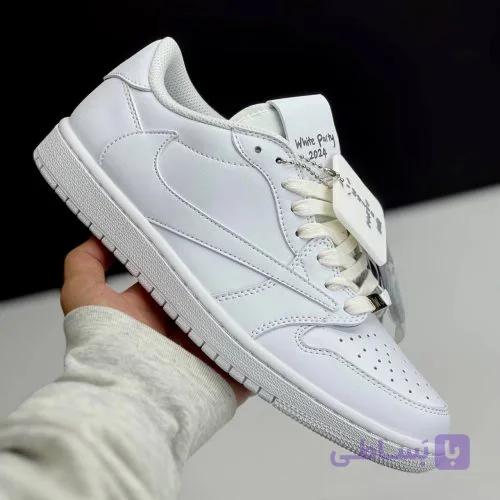 کفش نایک ایر جردن وان لو تراویس اسکات وایت پارتی Nike Air Jordan 1 Low Travis Scott White Party — تصویر 1