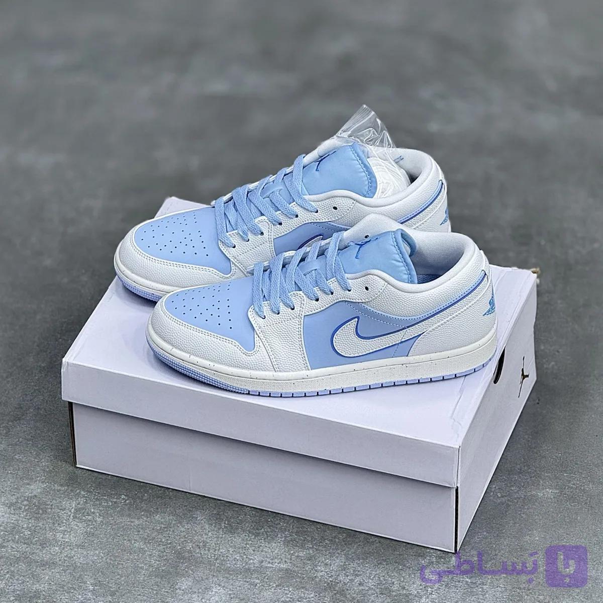 کفش نایک ایر جردن وان لو آبی یخی Nike Air Jordan 1 Low Ice Blue — تصویر 1