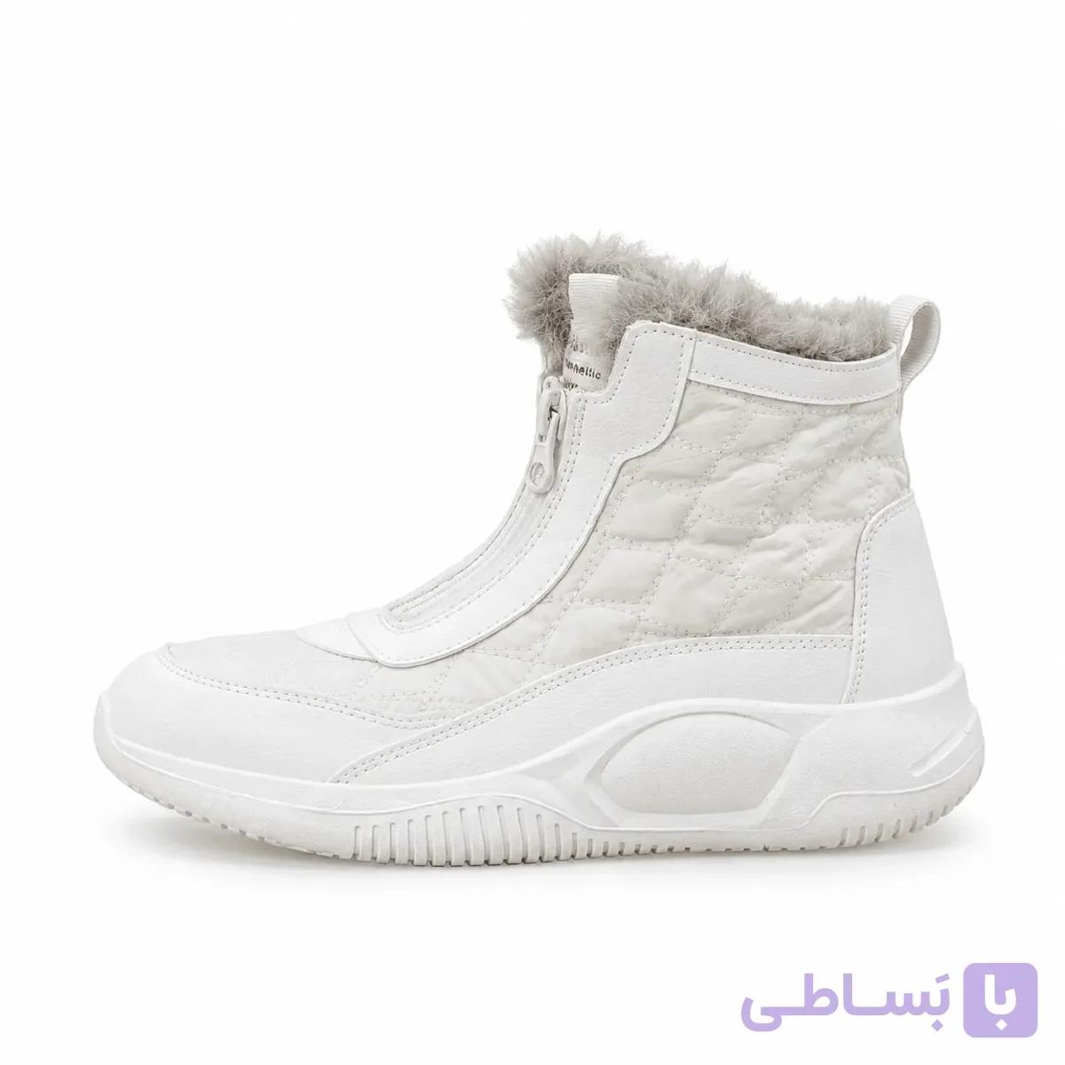 نیم بوت زیپ دار داخل خز سفید — تصویر 1