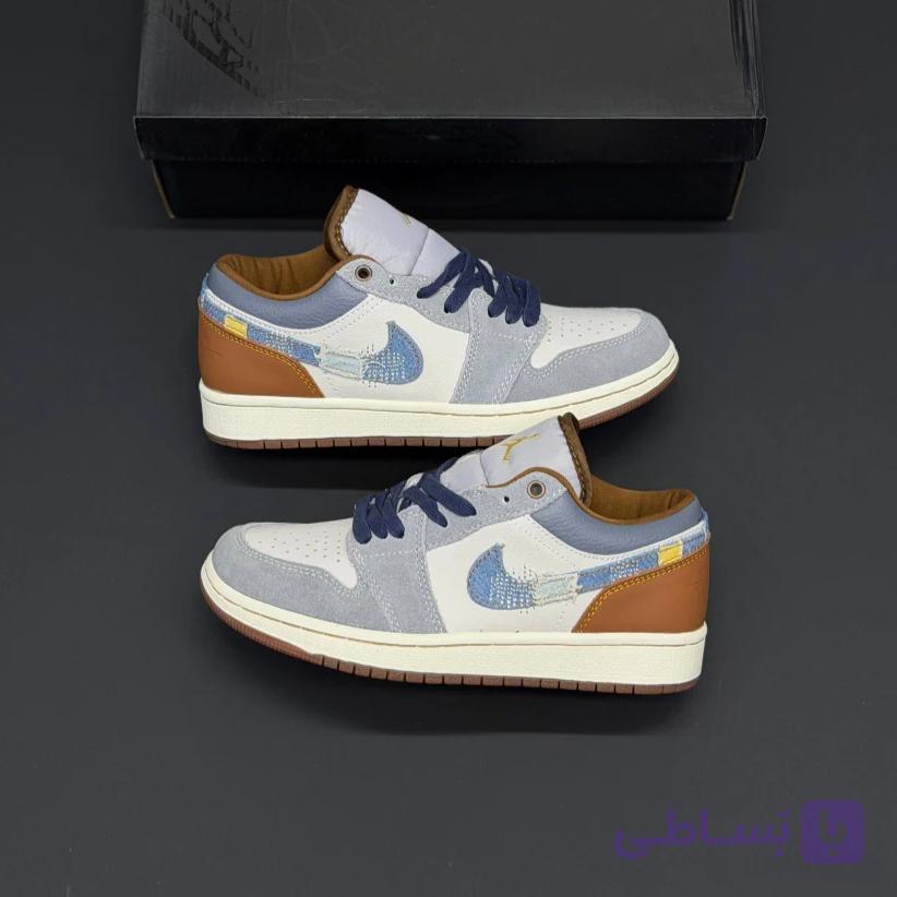 کفش نایک ایر جردن وان لو SE ری‌پیرد دنیم اسووش Nike Air Jordan 1 Low SE Repaired Denim Swoosh — تصویر 1