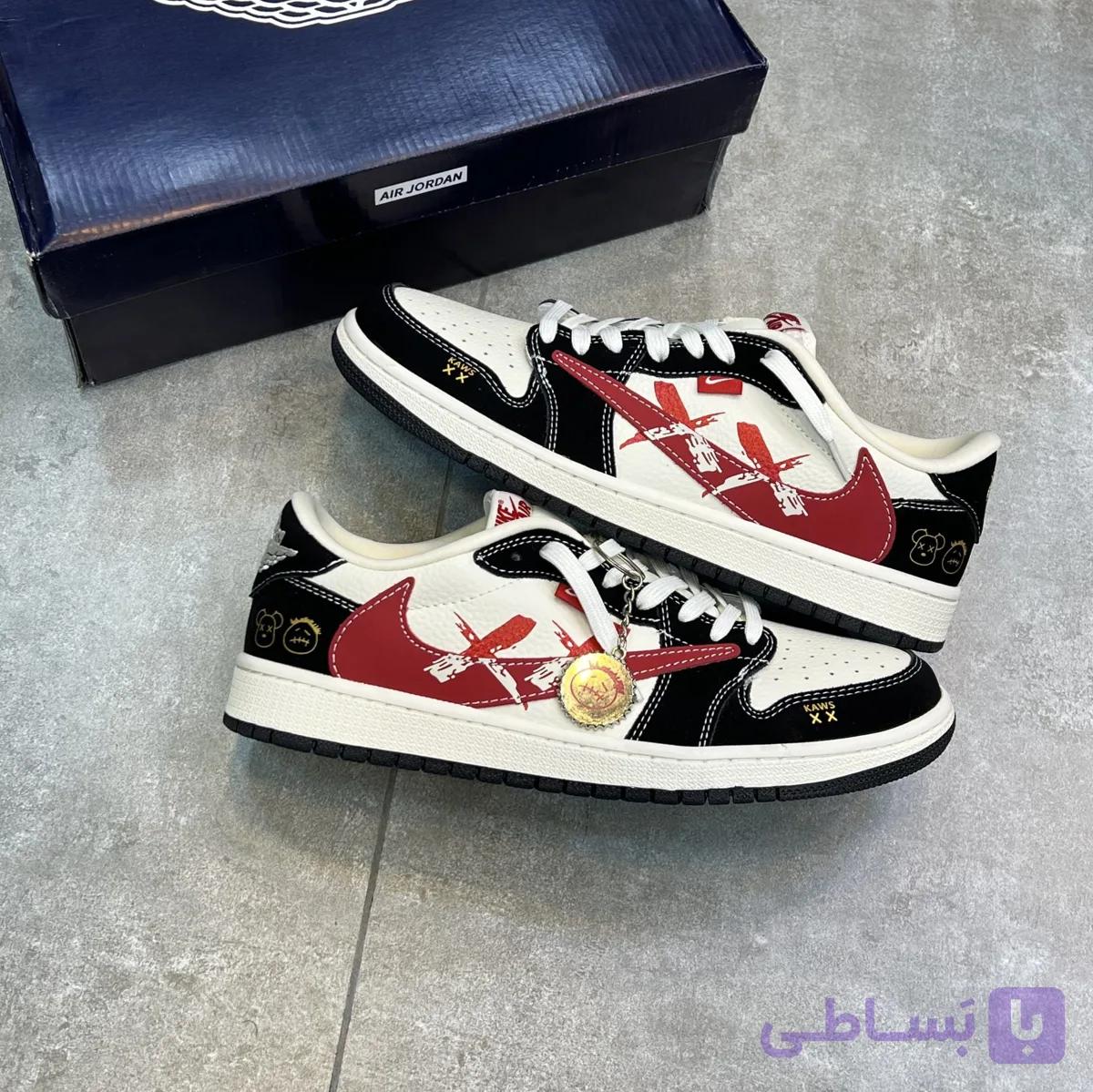 کفش نایک ایر جردن وان لو ترویس اسکات کاز Nike Air Jordan 1 Low Travis Scott KAWS — تصویر 1
