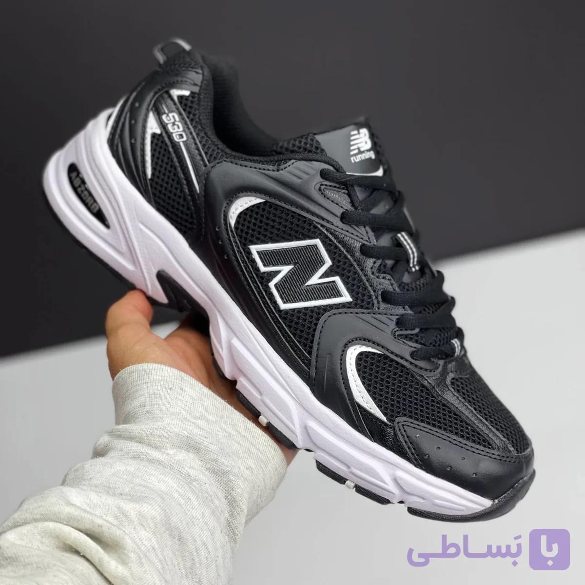 نیو بالانس 530 مشکی سفید New Balance 530 Black White — تصویر 1