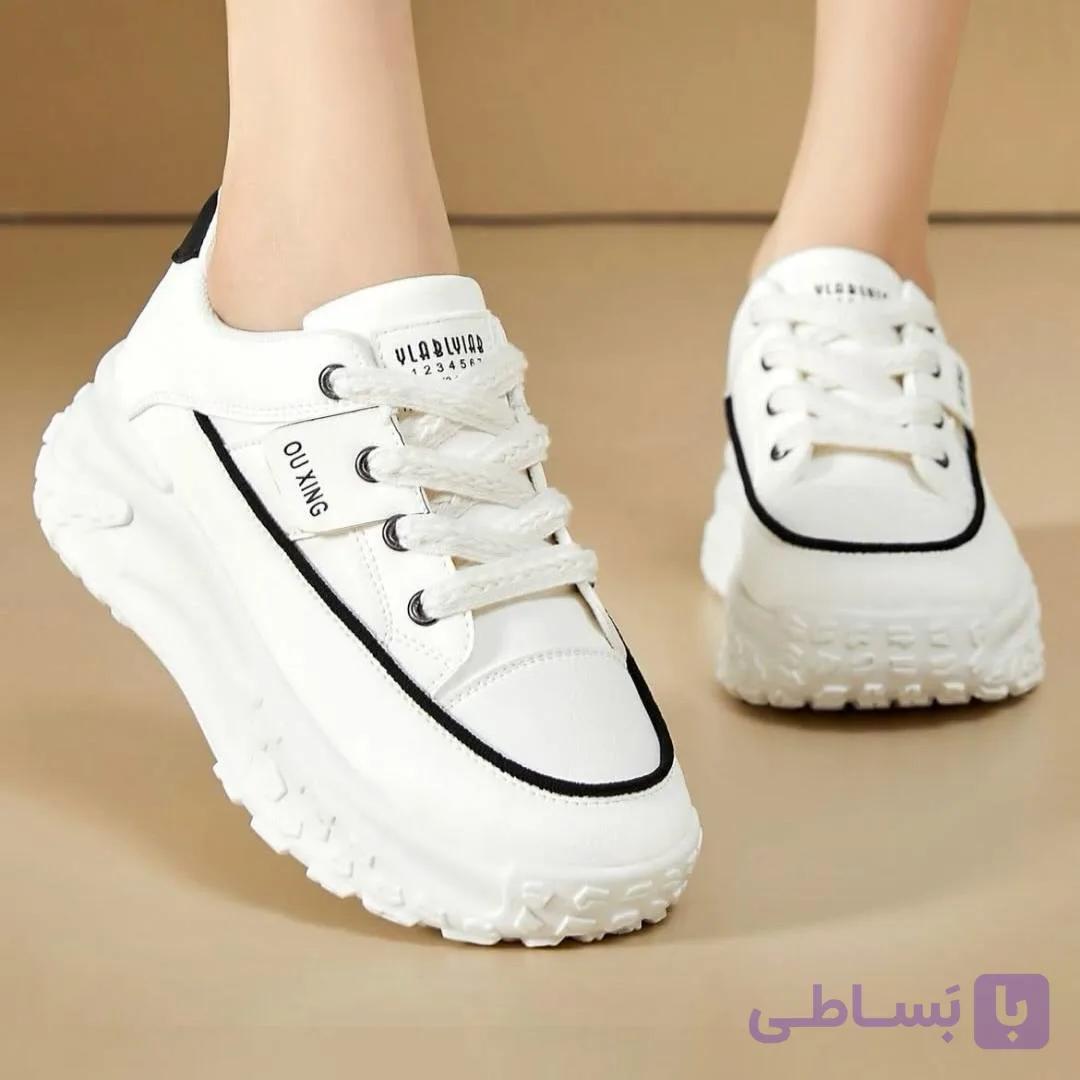 کفش طبی زنانه لژدار سفید — تصویر 1