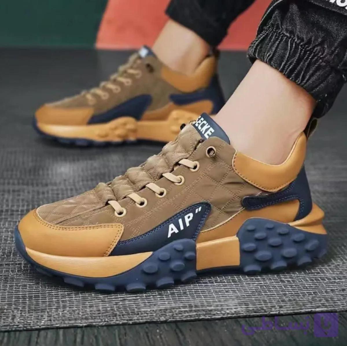 کتونی لژدار مردانه قهوه‌ای Men’s Brown Platform Sneakers — تصویر 1