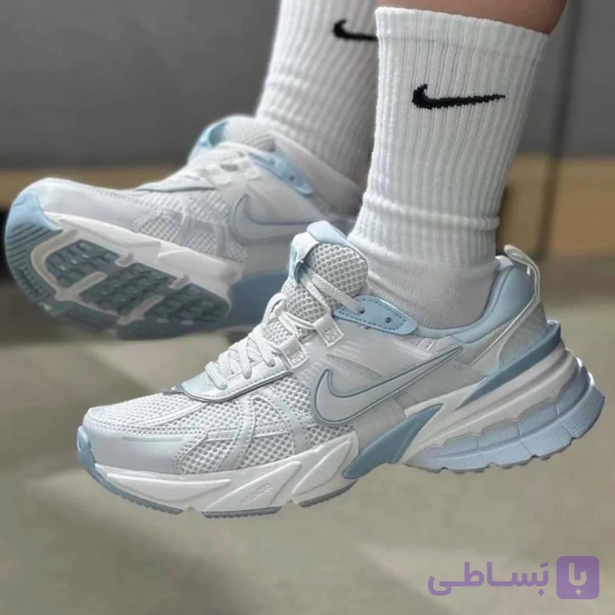 کفش نایک وی تو کی آبی سفید Nike V2K Blue White — تصویر 1