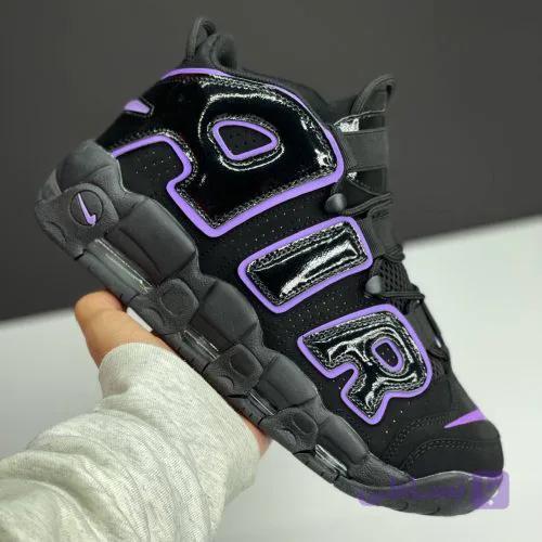 کفش نایک ایر مور آپتمپو مشکی بنفش Nike Air More Uptempo Black Purple — تصویر 1