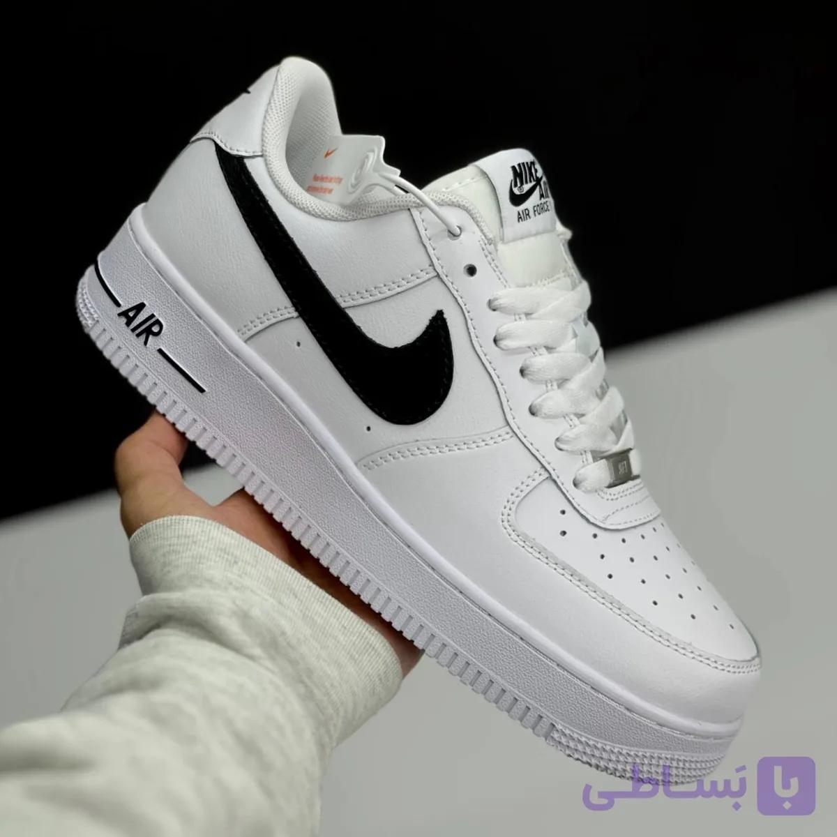 نایک ایر فورس وان سفید مشکی Nike Air Force 1 White Black — تصویر 1