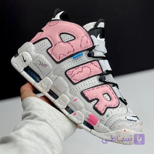 کفش نایک ایر مور آپتمپو کرم صورتی Nike Air More Uptempo Cream Pink — تصویر 1