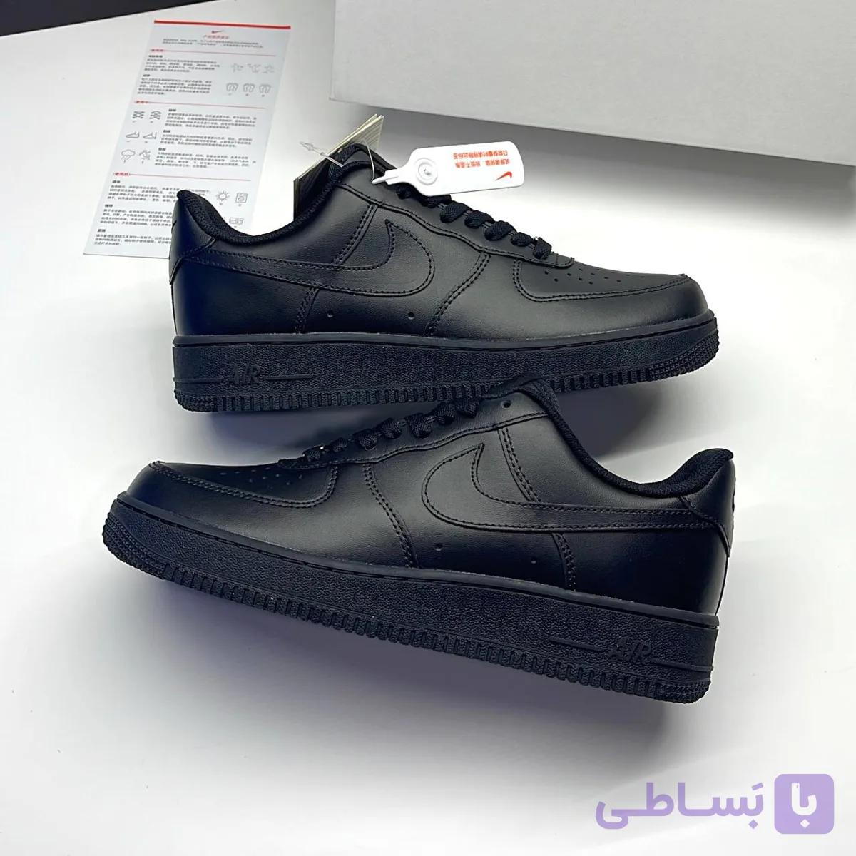 نایک ایر فورس وان مشکی طوسی Nike Air Force 1 Black Grey — تصویر 1