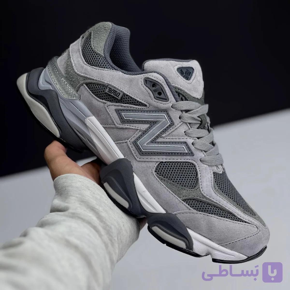 کتونی نیوبالانس ۹۰۶۰ طوسی صورتی New Balance 9060 Gray Pink — تصویر 1