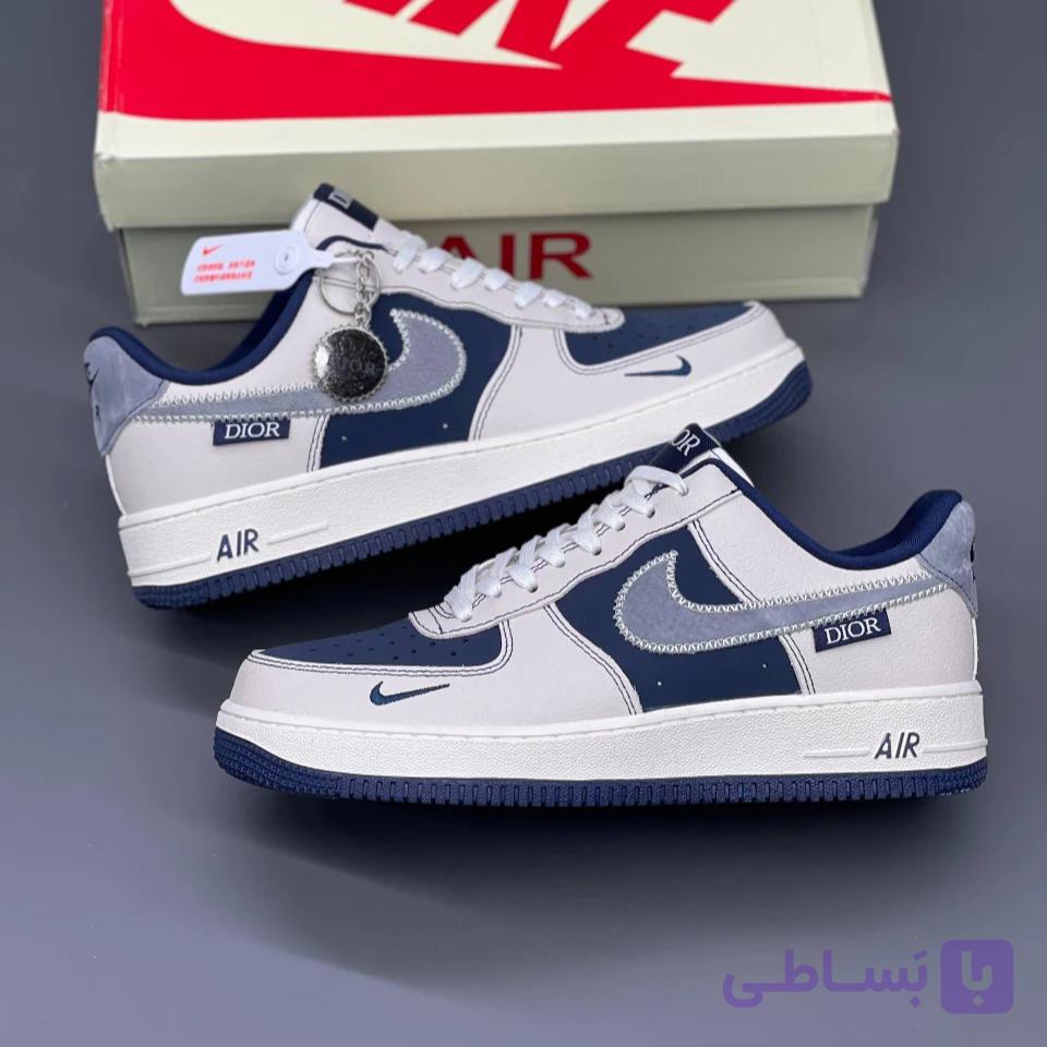 کفش اسپرت نایک ایرفورس وان دیور سرمه‌ای Nike Air Force 1 Dior Navy — تصویر 1