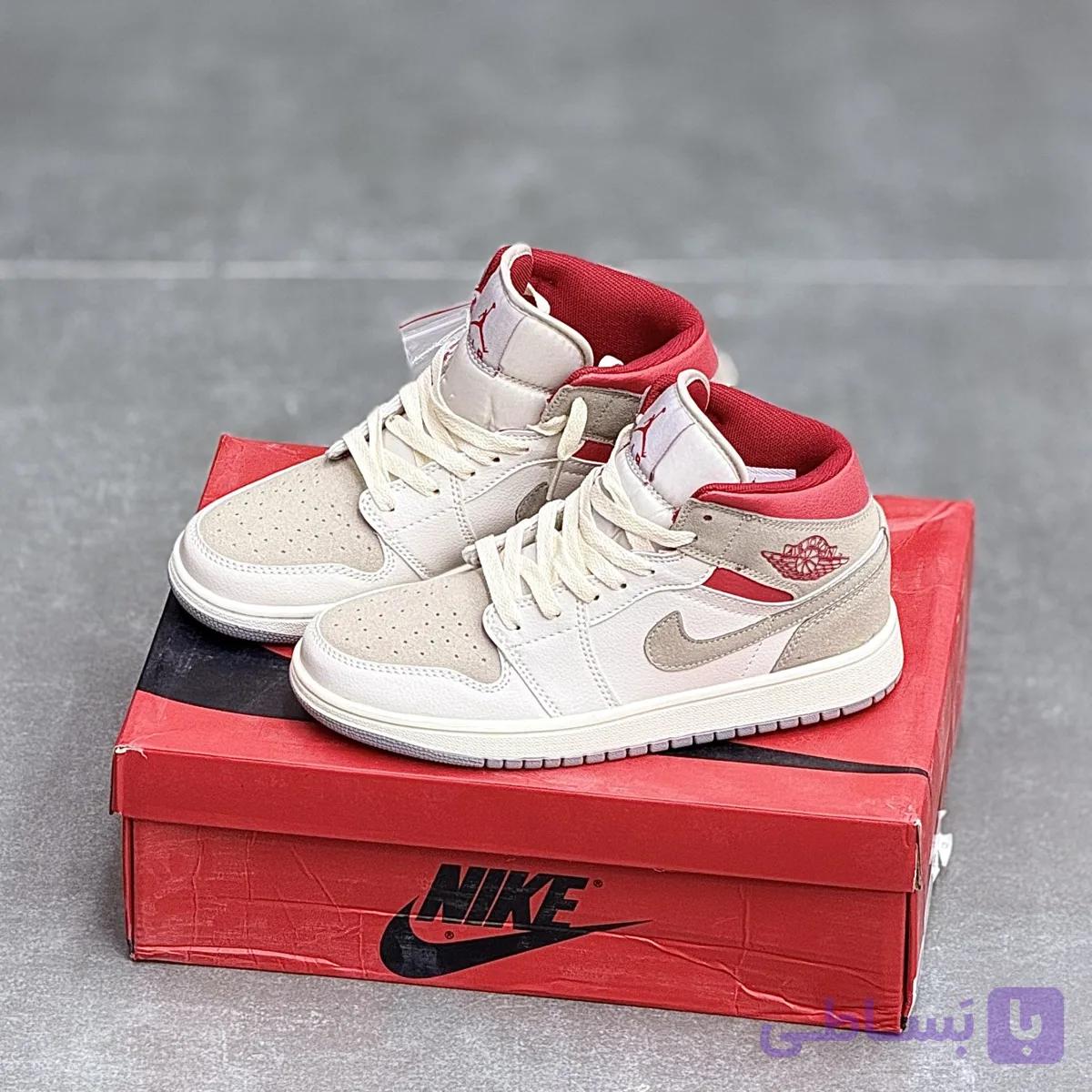 کفش نایک ایر جردن وان ساقدار مید پست پرسنت Nike Air Jordan 1 Mid Past Present — تصویر 1