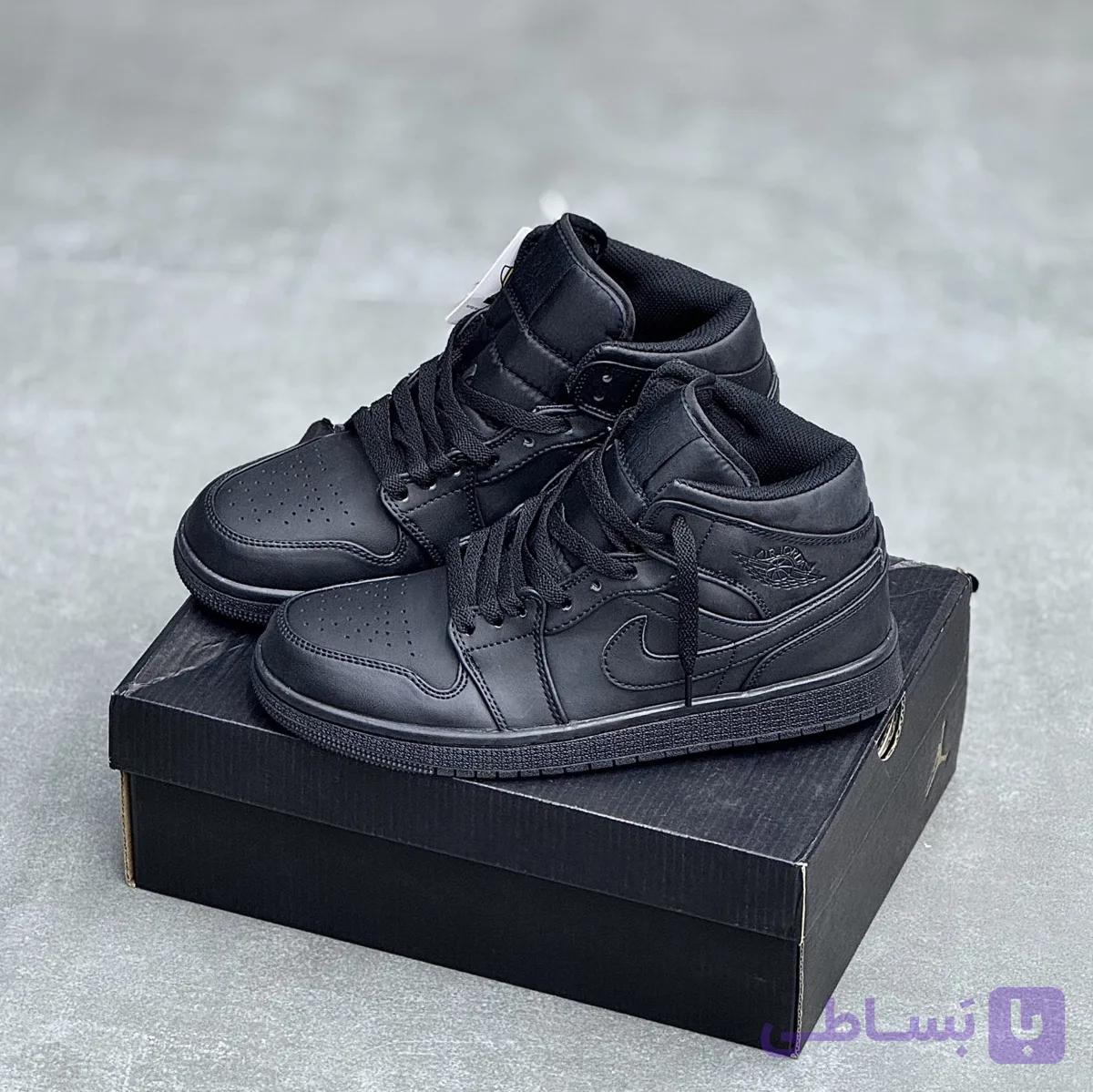 کفش نایک ایر جردن وان ساقدار تمام مشکی Nike Air Jordan 1 High Triple Black — تصویر 1