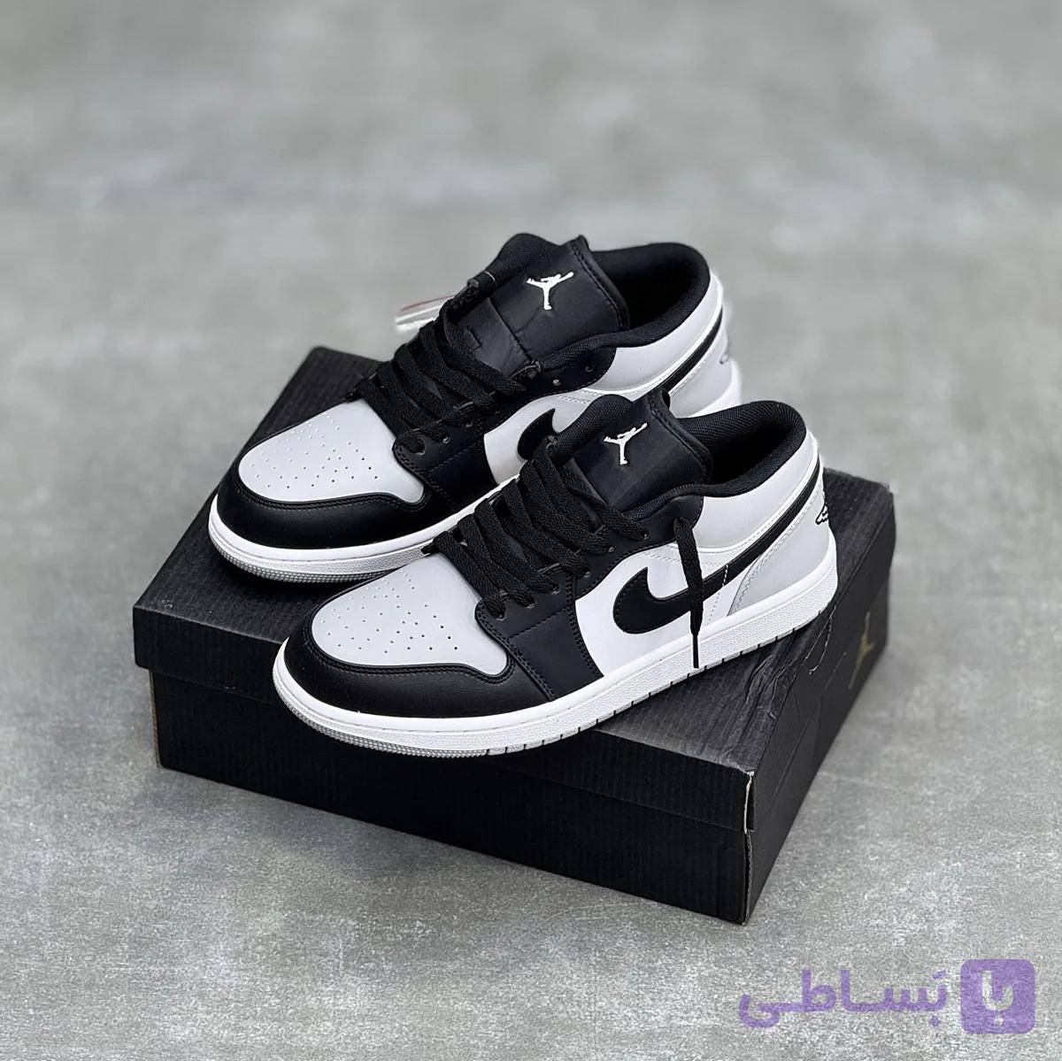 کفش نایک ایر جردن وان لو مشکی طوسی شادوو Nike Air Jordan 1 Low Shadow — تصویر 1