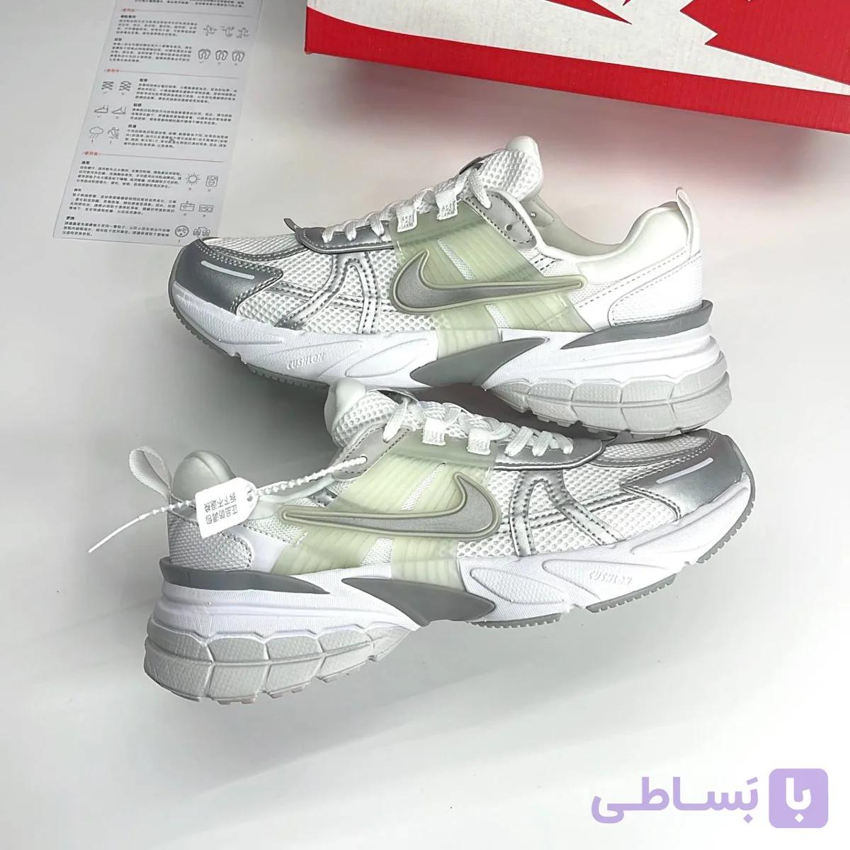 کتونی نایک وی تو کی سفید نقره‌ای Nike V2K White Silver — تصویر 1