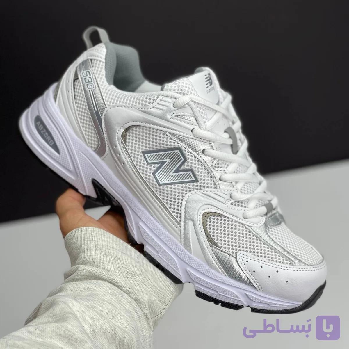 نیو بالانس 530 سفید نقره‌ای New Balance 530 White Silver — تصویر 1