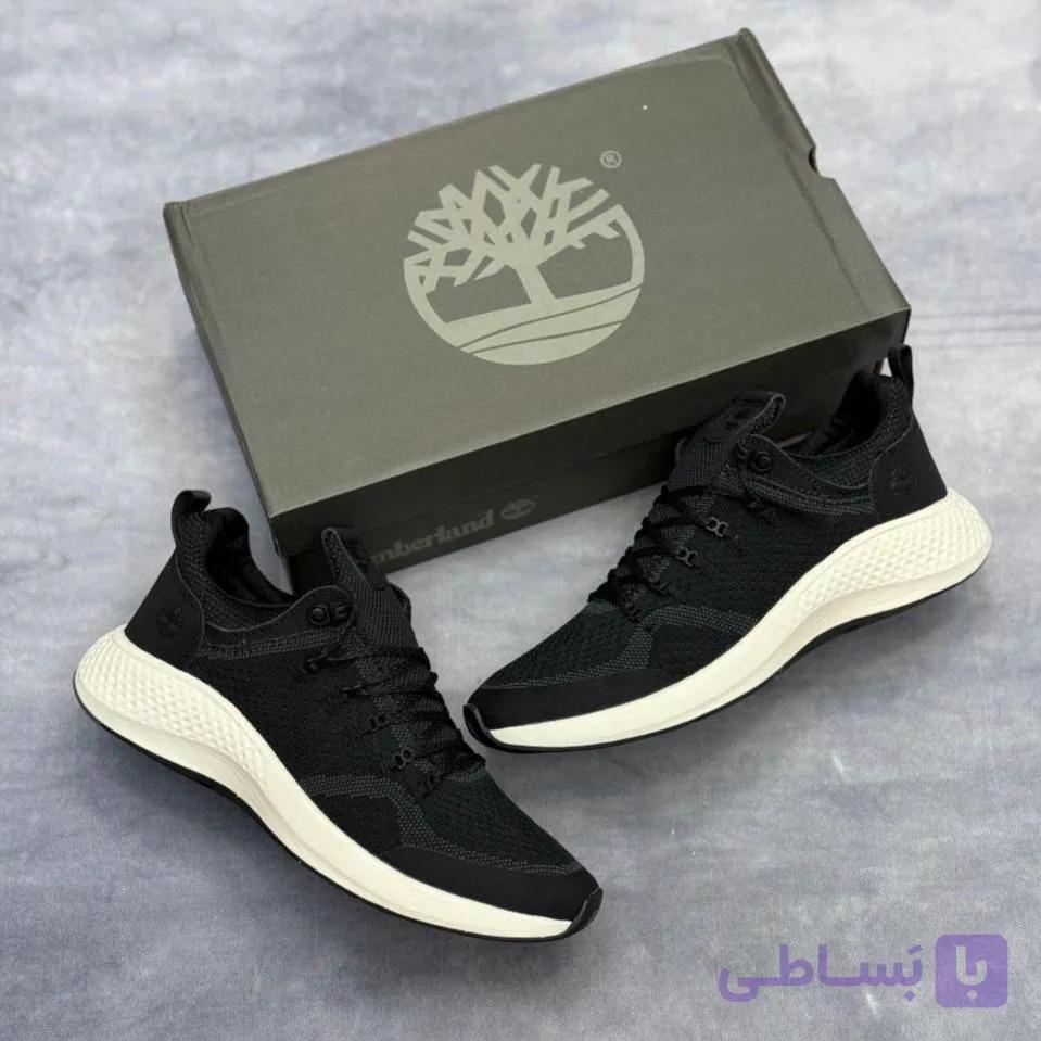 کفش تیمبرلند مشکی کرم مردانه Timberland Black Cream Knit Sneaker — تصویر 1