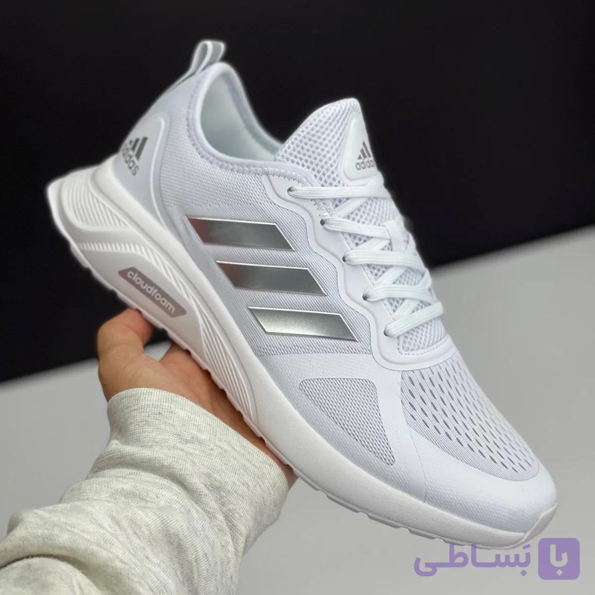 آدیداس کلودفوم سفید نقره‌ای Adidas Cloudfoam White Silver — تصویر 1