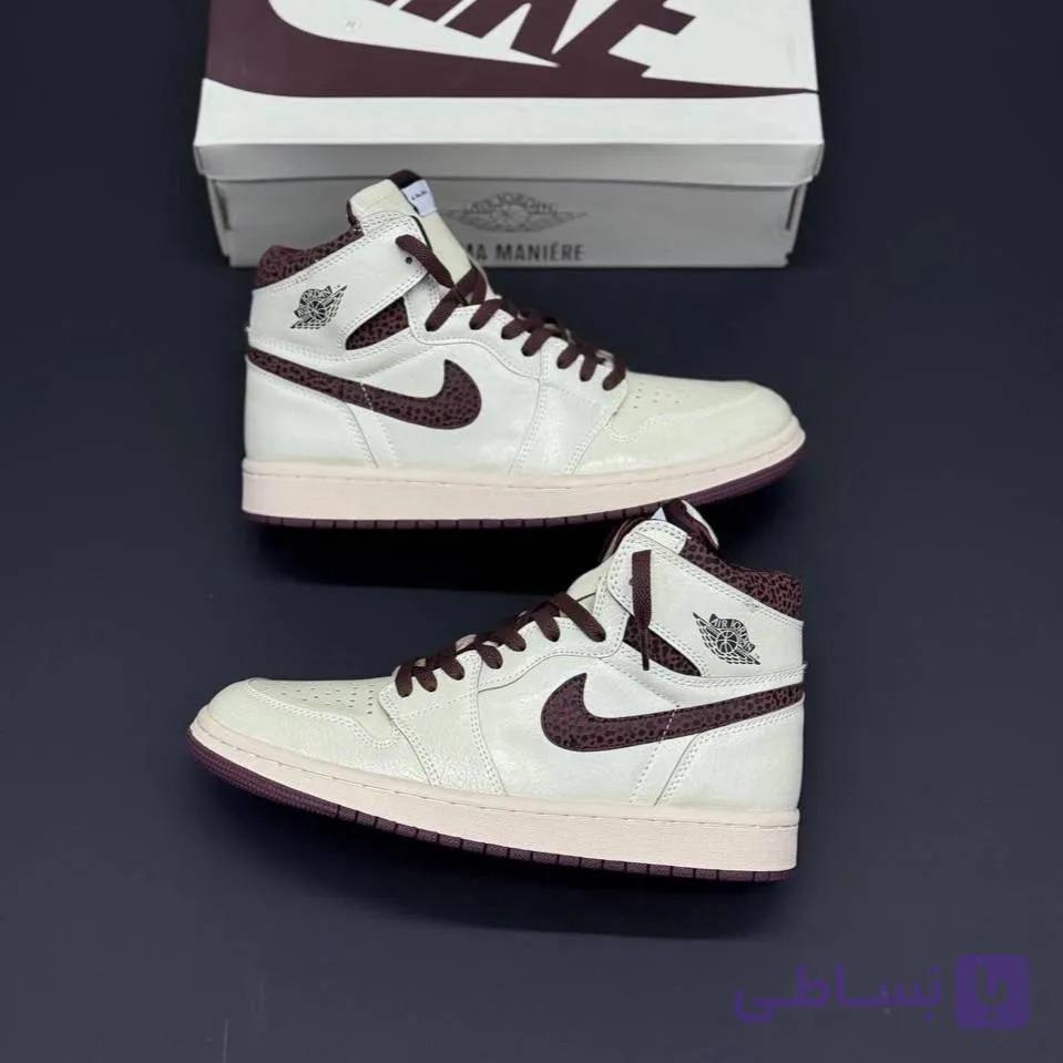 کفش نایک ایر جردن وان ساقدار امامنیر کرم قهوه‌ای Nike Air Jordan 1 High A Ma Maniére Cream Brown — تصویر 1