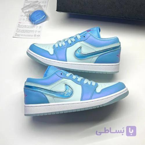 کفش نایک ایر جردن وان لو آکواریوم آبی Nike Air Jaordan 1 Low Aquarium Blue — تصویر 1