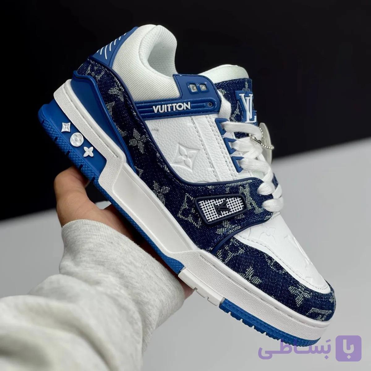 کفش لویی ویتون ترینر سوپر مستر سفید آبی Louis Vuitton Trainer Super Master White Blue — تصویر 1