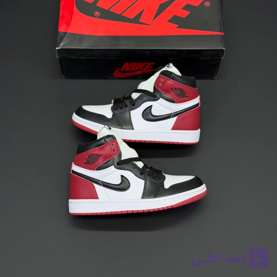 کفش نایک ایر جردن وان مشکی قرمز Nike Air Jordan 1 Black Red — تصویر 1