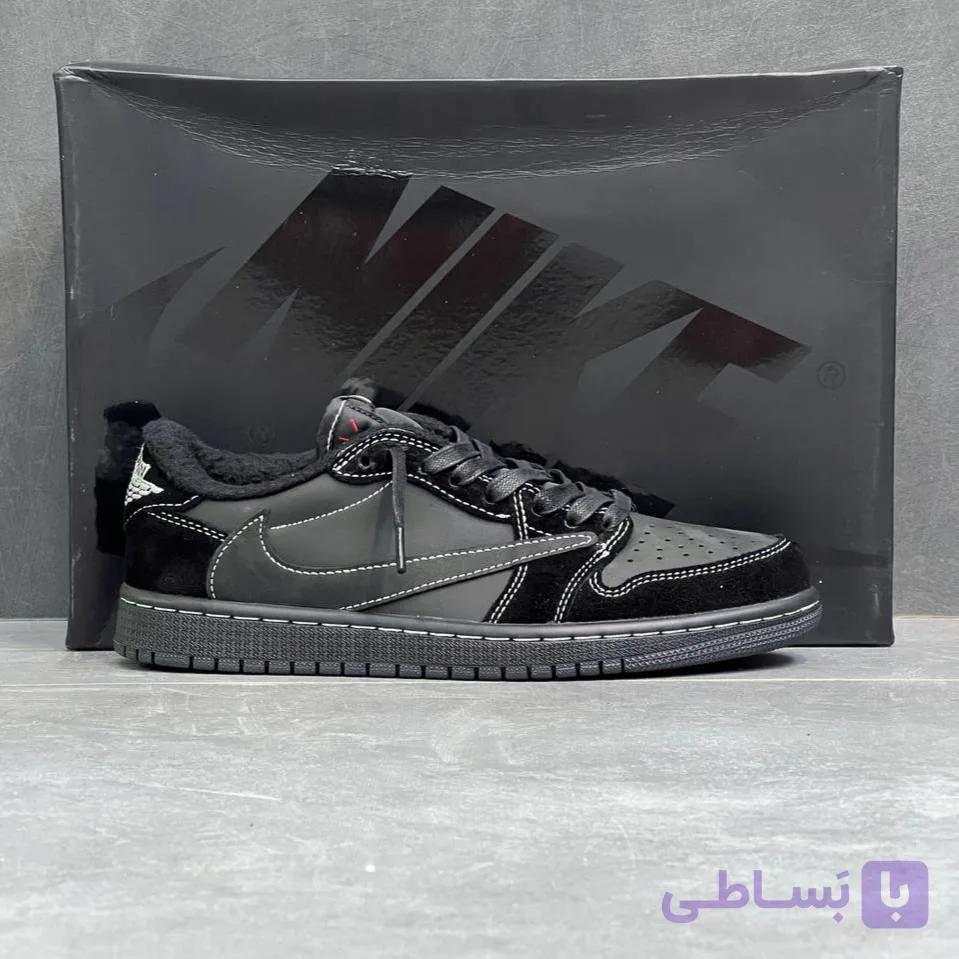 کفش نایک ایر جردن وان لو تراویس اسکات بلک فانتوم Nike Air Jordan 1 Low Travis Scott Black Phantom — تصویر 1