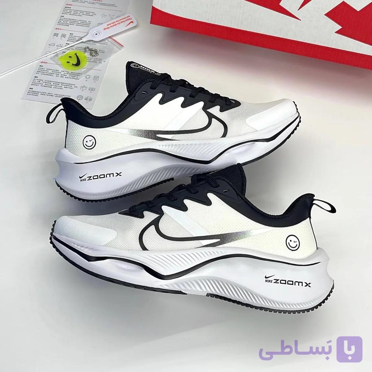 کتونی نایک زوم ایکس طرح لبخند سفید مشکی Nike ZoomX Smile White Black — تصویر 1