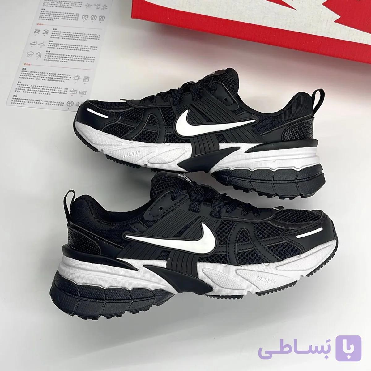 نایک وی تو کی مشکی سفید Nike V2K Black White — تصویر 1