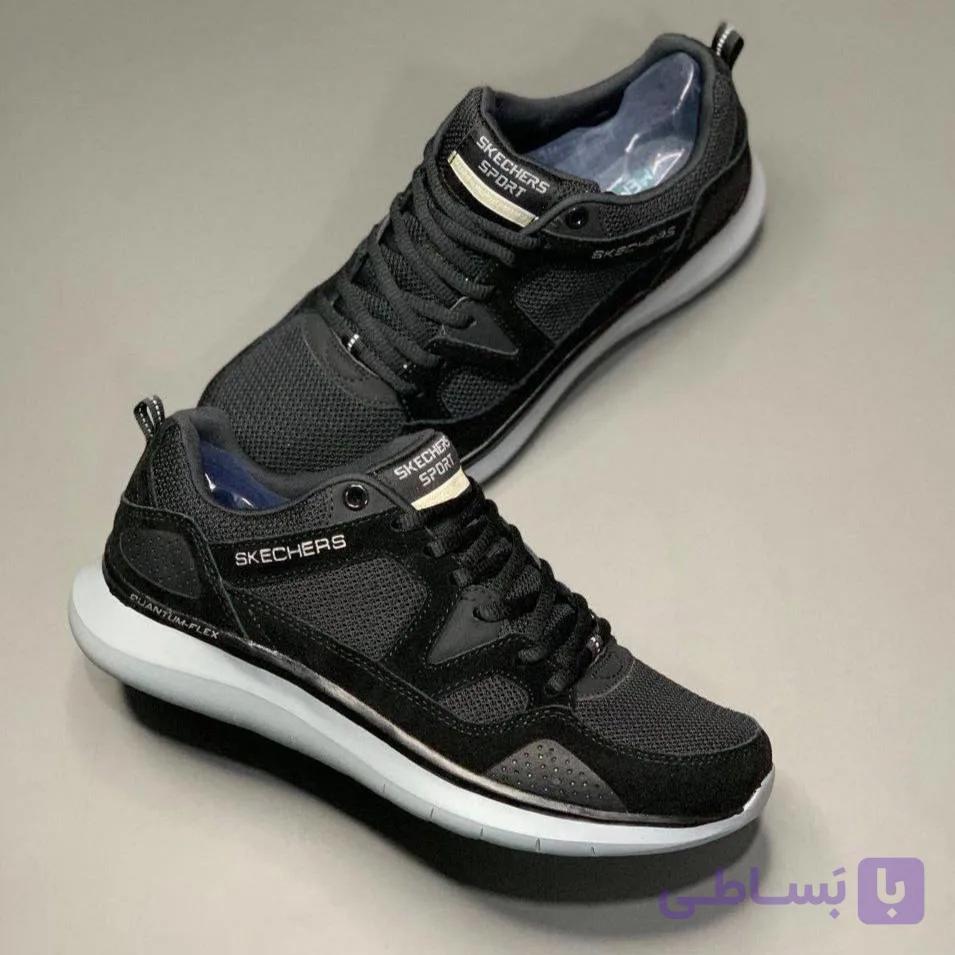 کفش اسکیچرز کوانتوم فلکس مشکی طوسی Skechers Quantum Flex Black Grey — تصویر 1