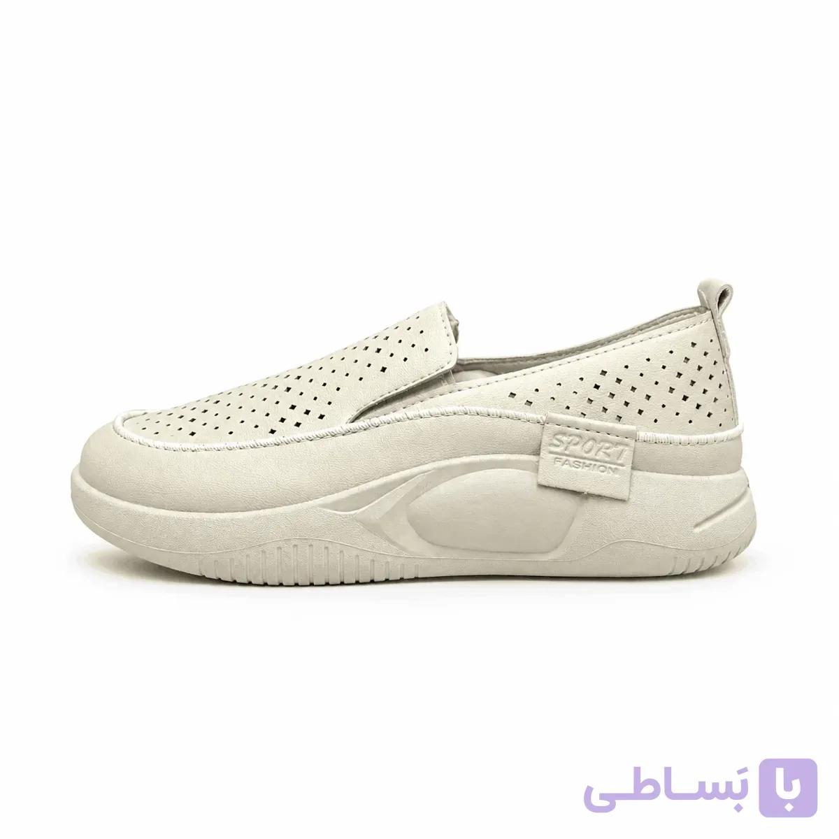 کفش طبی زنانه لژدار کرم — تصویر 1