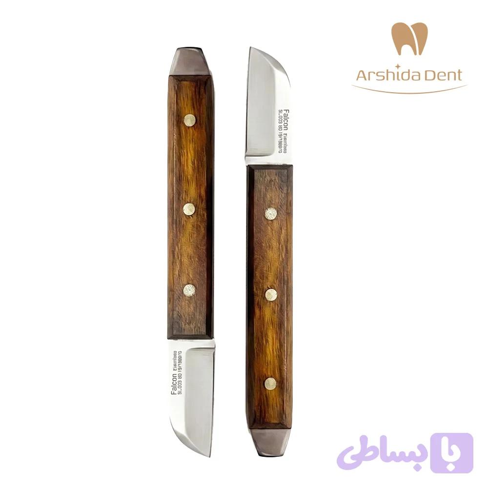 چاقو گچ تمام استیل دسته چوبی طرح مدیس فالکون پاکستان — تصویر 1