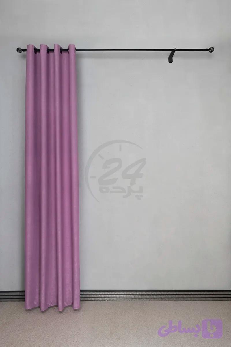 پرده آماده مخمل پتینه رنگ یاسی - پرده ۲۴