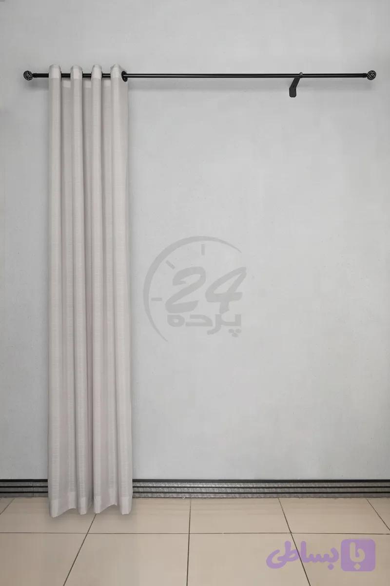 پرده حریر بافت دار نقره ای آماده - پرده 24