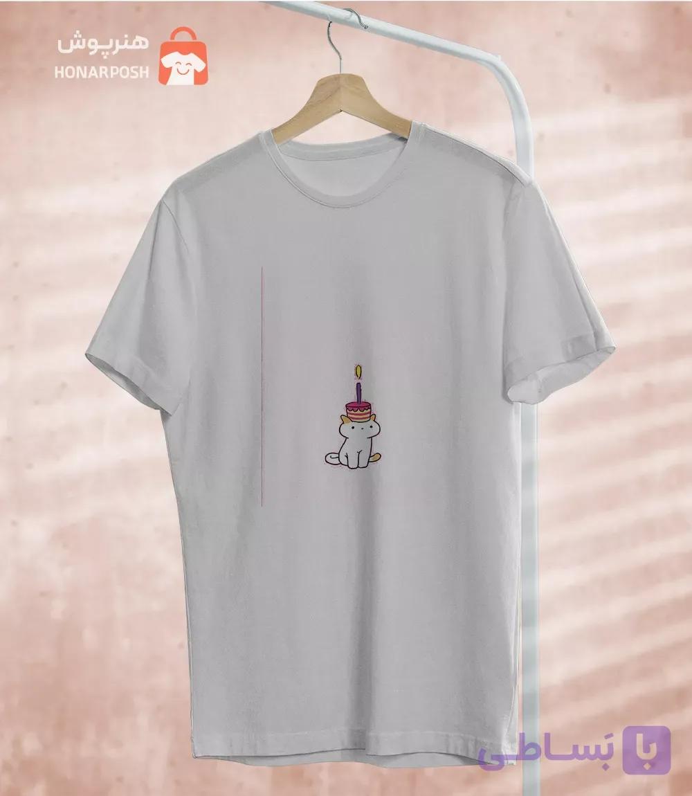 تیشرت گربه تولد Birthday Cat با شمع