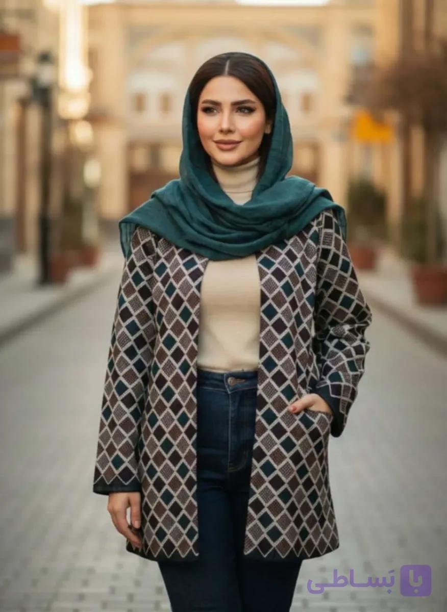 کت مخمل سوزن دوزی طرح لوزی کد 187 — تصویر 1