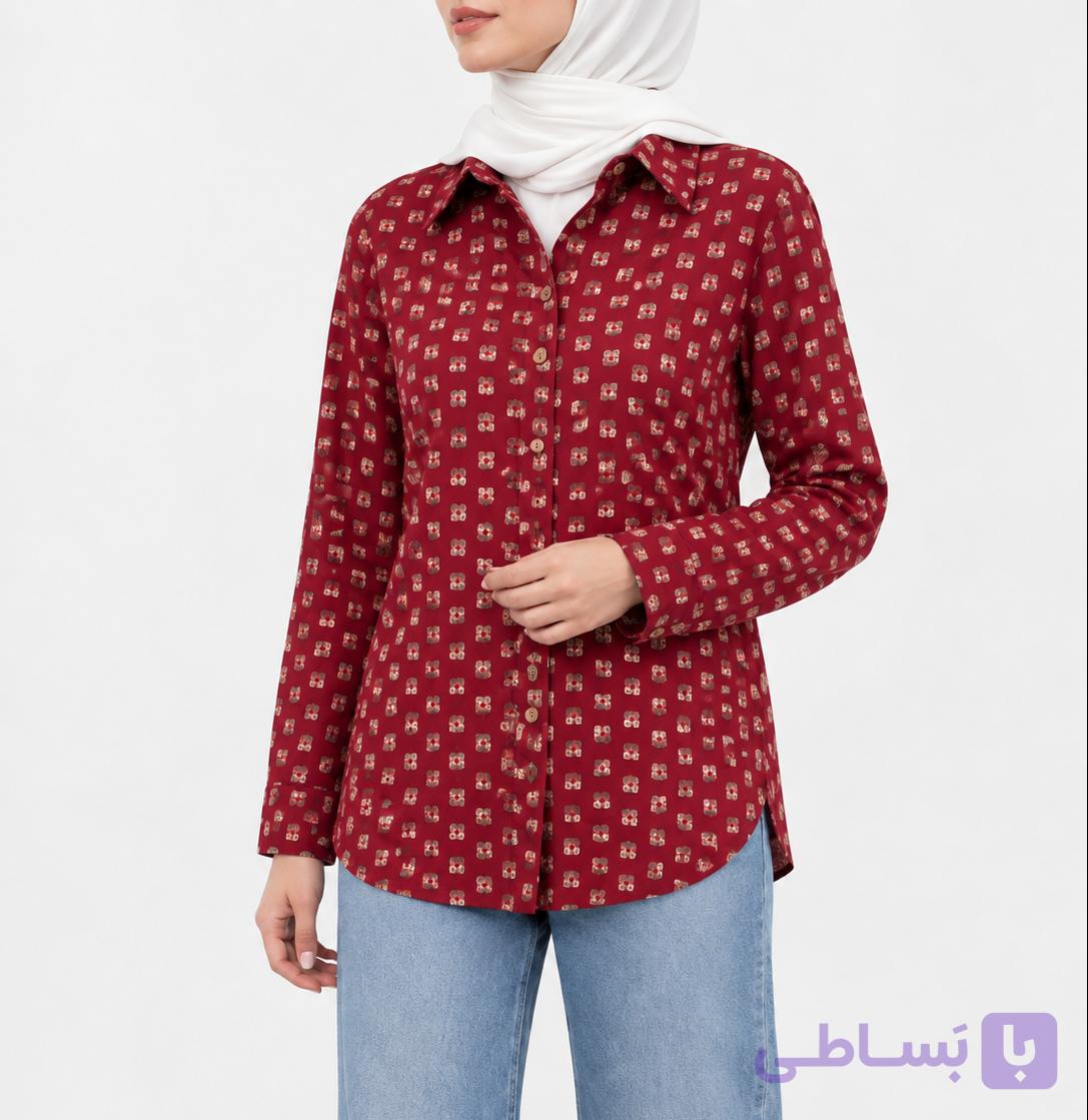 شومیز و پیراهن زنانه گل های سفید جنس لنین طرح دار