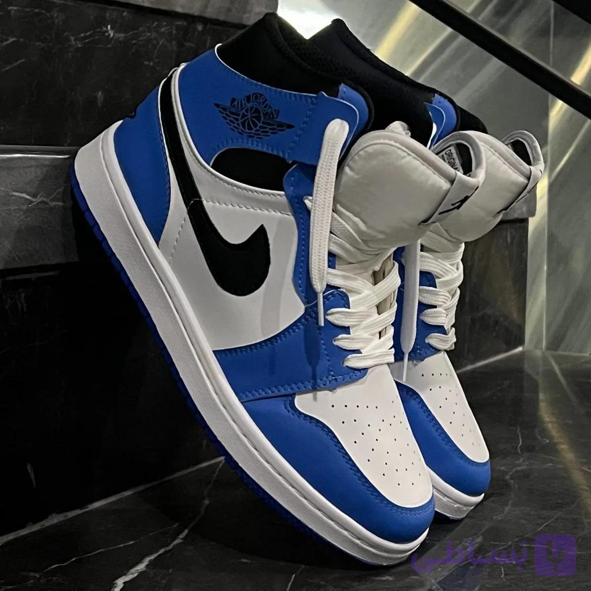 کفش کتانی مردانه نایک جردن 1 ساقدار سفید بنفش Nike Jordan 1 — تصویر 1