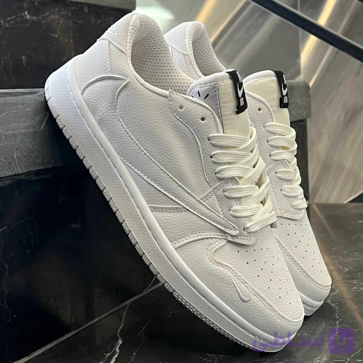 کفش کتانی مردانه نایک ترویس لویی ویتون سفید آبی NIKE travis scott — تصویر 1