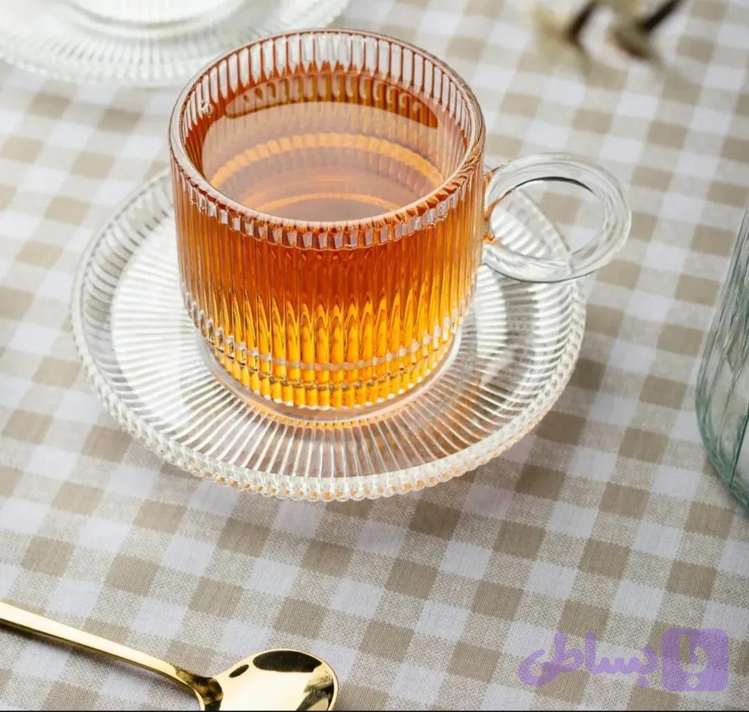 فنجون و نعلبکی قهوه خوری وارداتی پیرکس
