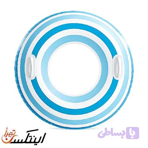 حلقه شنا بادی آبی دستگیره دار STRIPED DREAMS