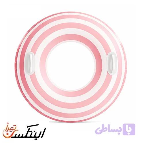 حلقه شنا بادی صورتی دستگیره دار STRIPED DREAMS