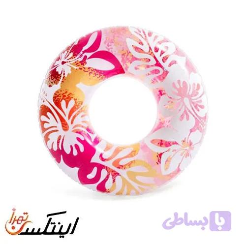 حلقه شنا بادی اینتکس قطر 91 سرخابی گلدار